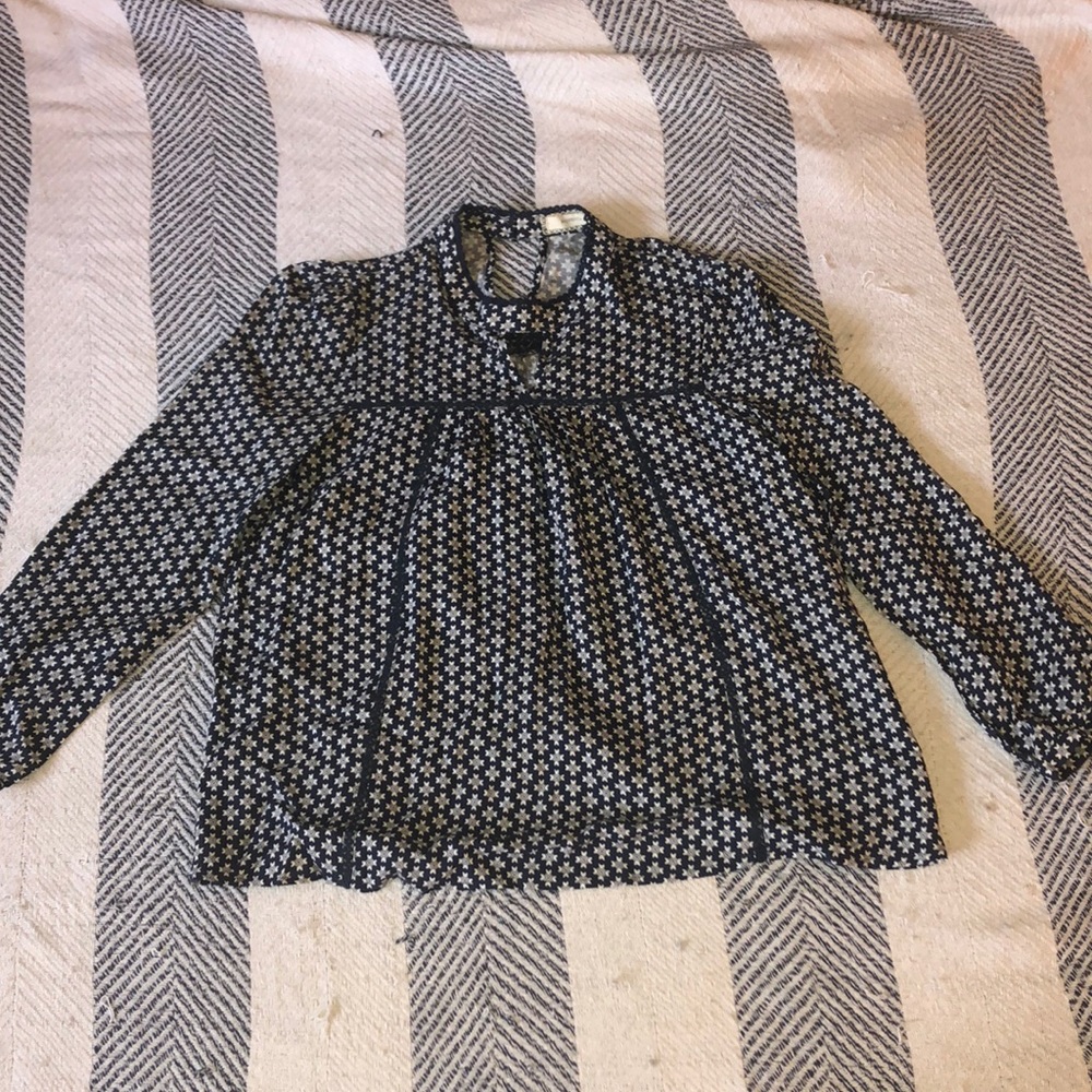 Nordstrom Blue and White Print Boho Blouse